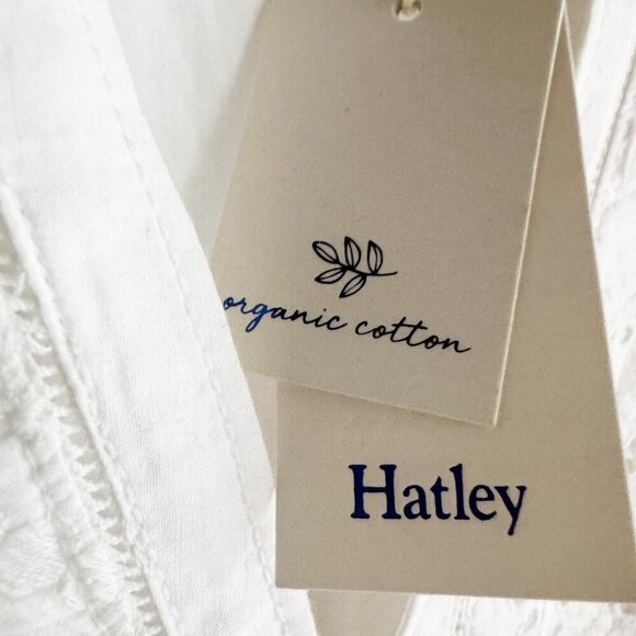 Hatley White Cotton Eyelet Detail Boho top Organic Cotton XS made in India XS - Picture 5 of 7